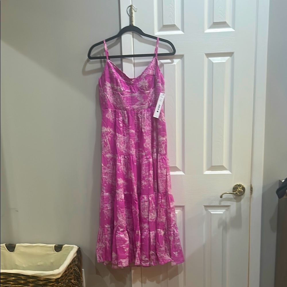 Aqua toile midi dress